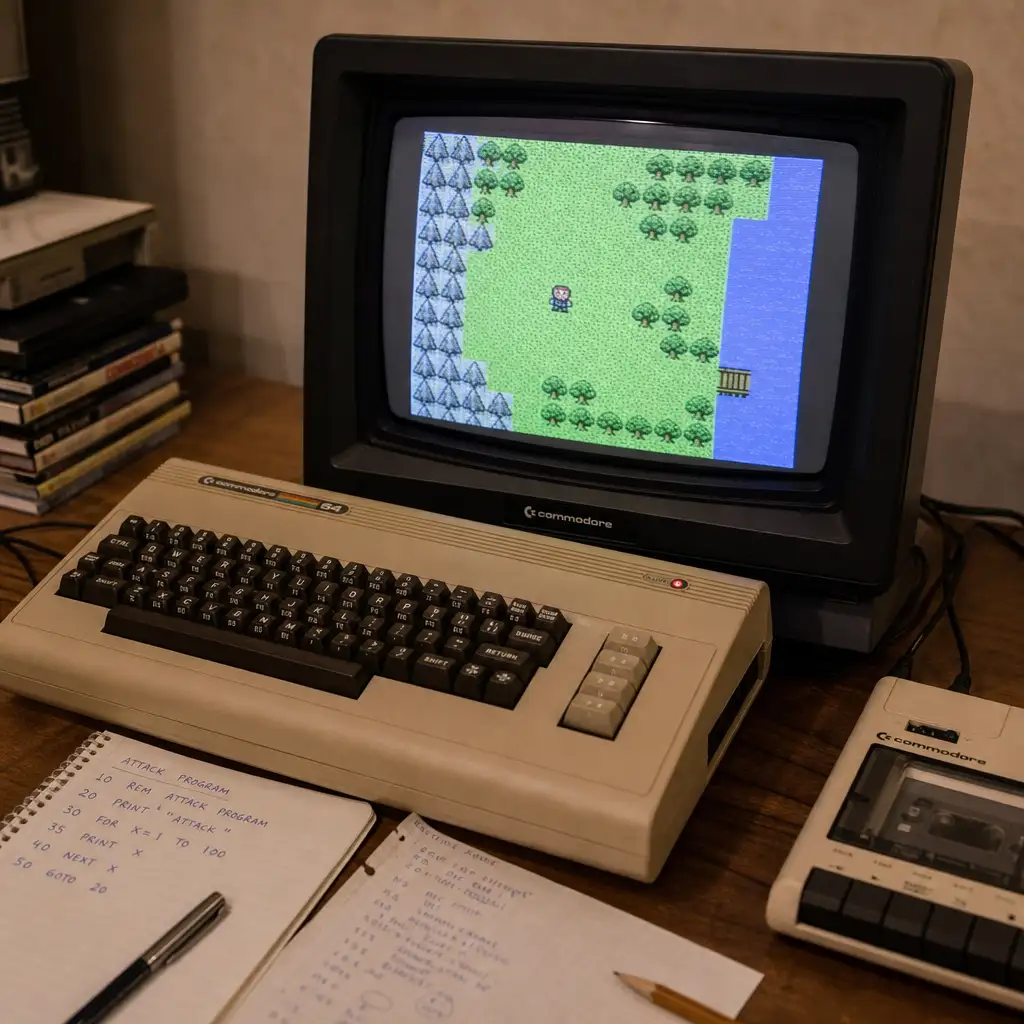 C64 BASIC 做 11×11 地图视窗:难点不是画出来,而是少算一点