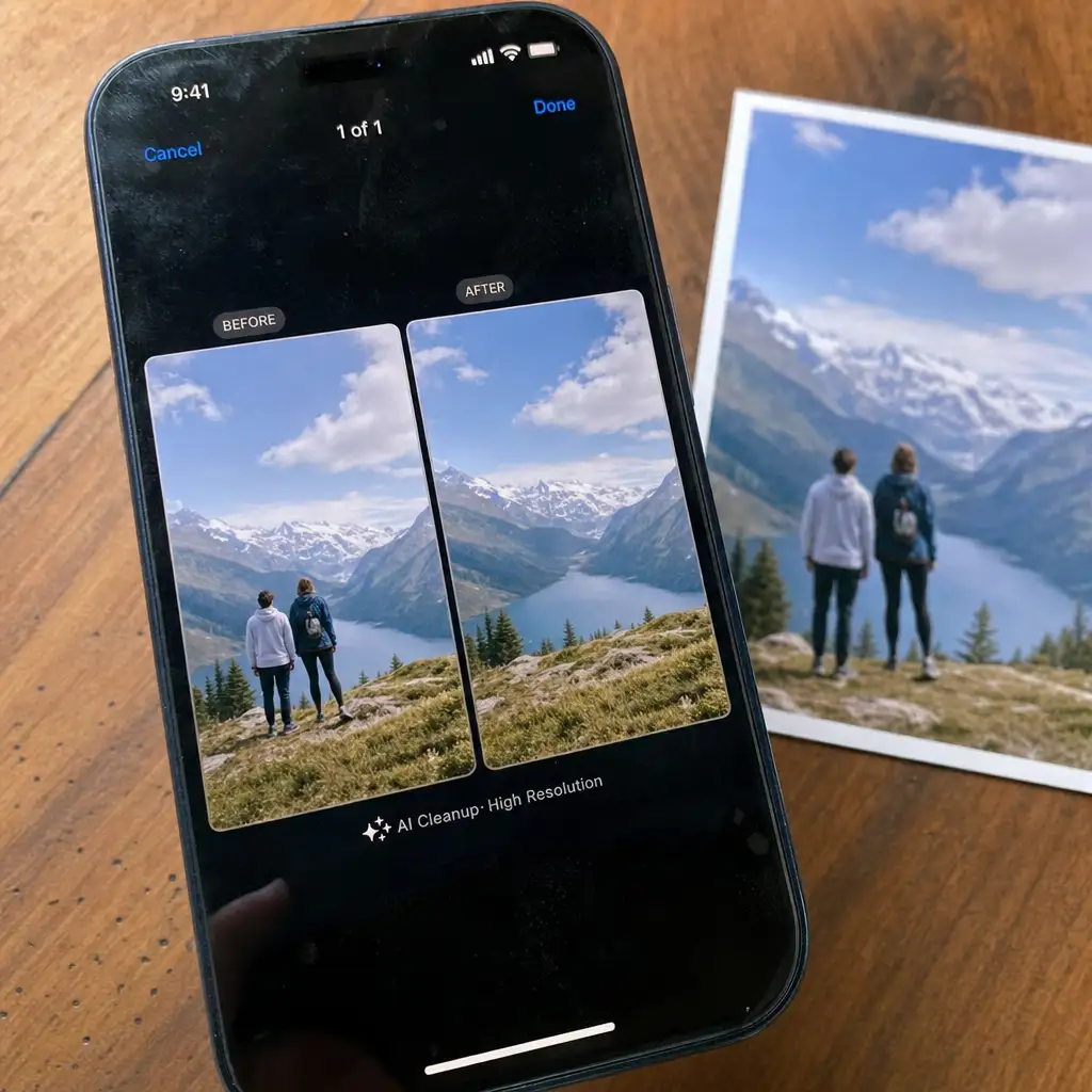 iPhone 原生 AI 修图来了，照片的默认可信少了一块