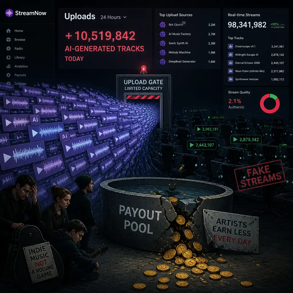 Deezer把话说得更明白了:AI歌挤爆上传口是假,先来掏空分账池才是真