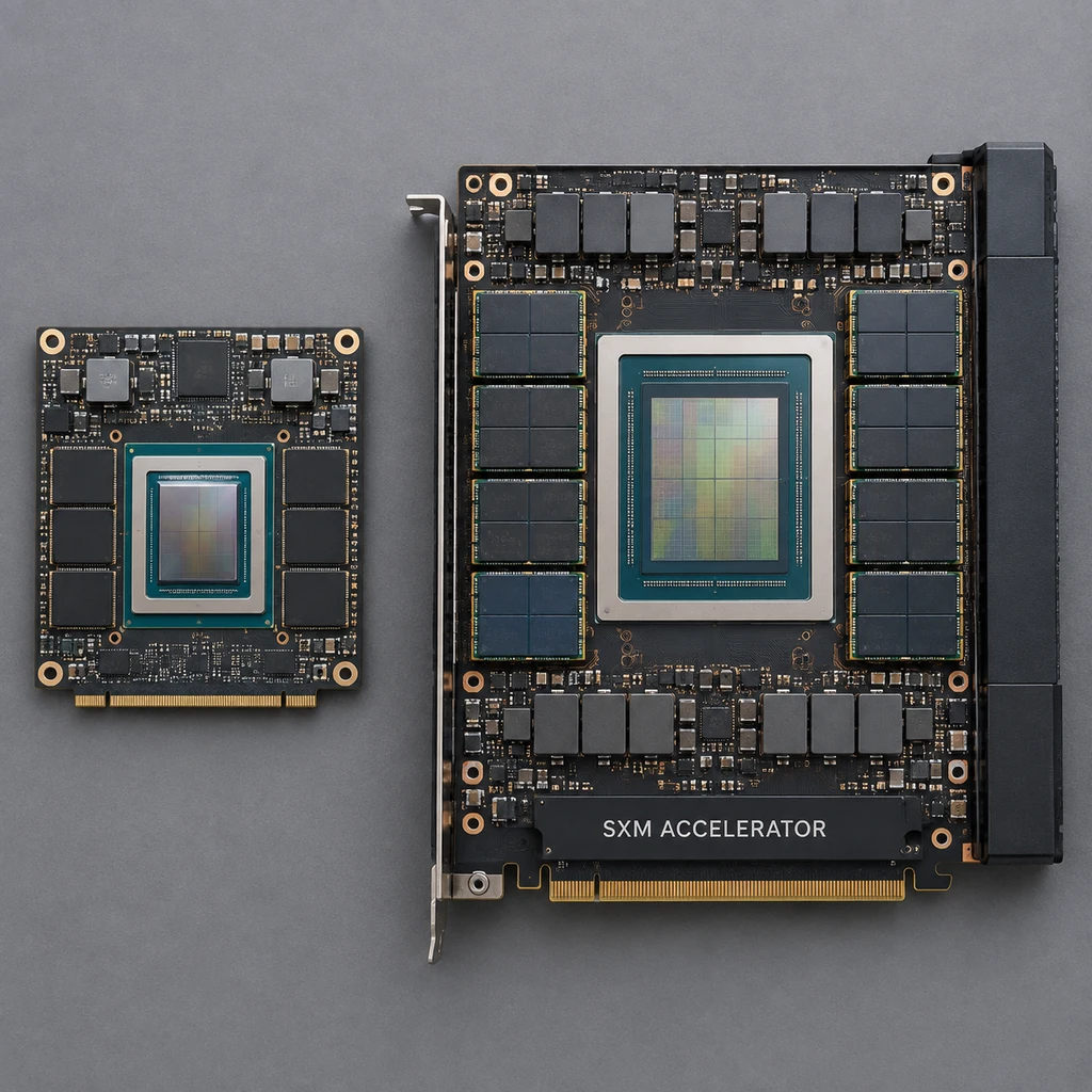 端侧自研芯片与商用 GPU 加速模块并列,算力规模差异显著