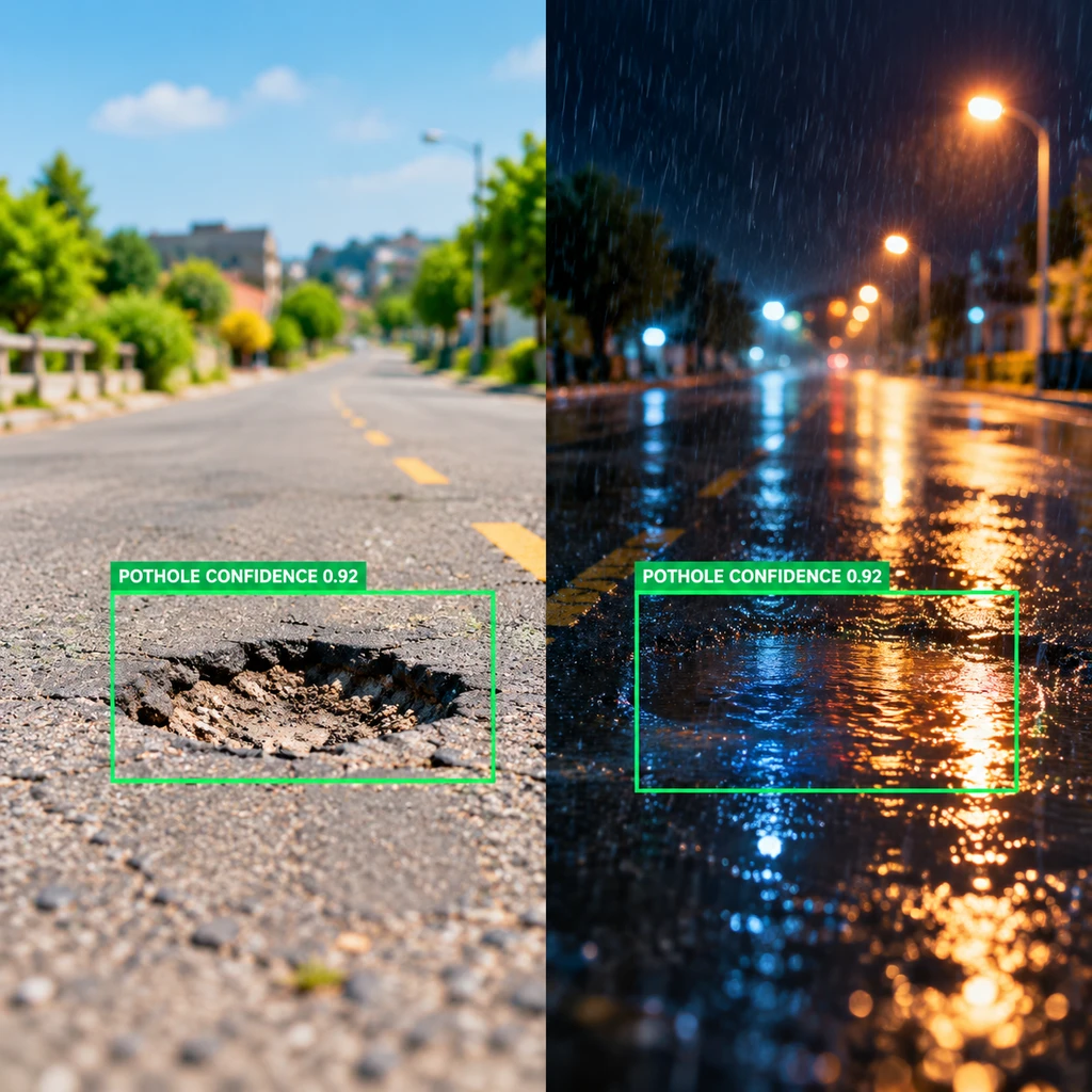 晴天精准识别的算法，在雨夜积水倒影中频繁发生误报
