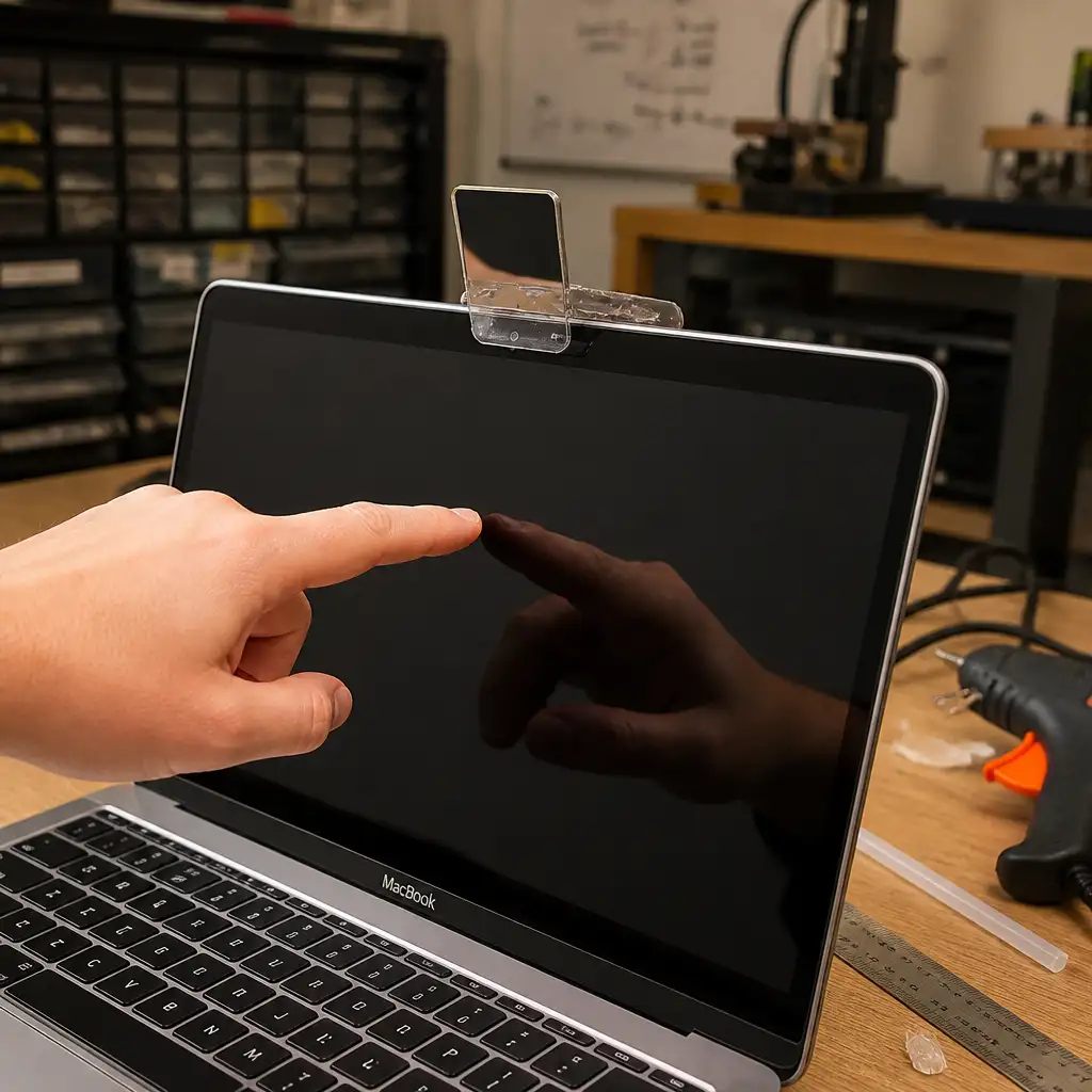 1美元、一个小镜子,把MacBook“改”成触摸屏:这不是苹果的新功能,是黑客式想象力
