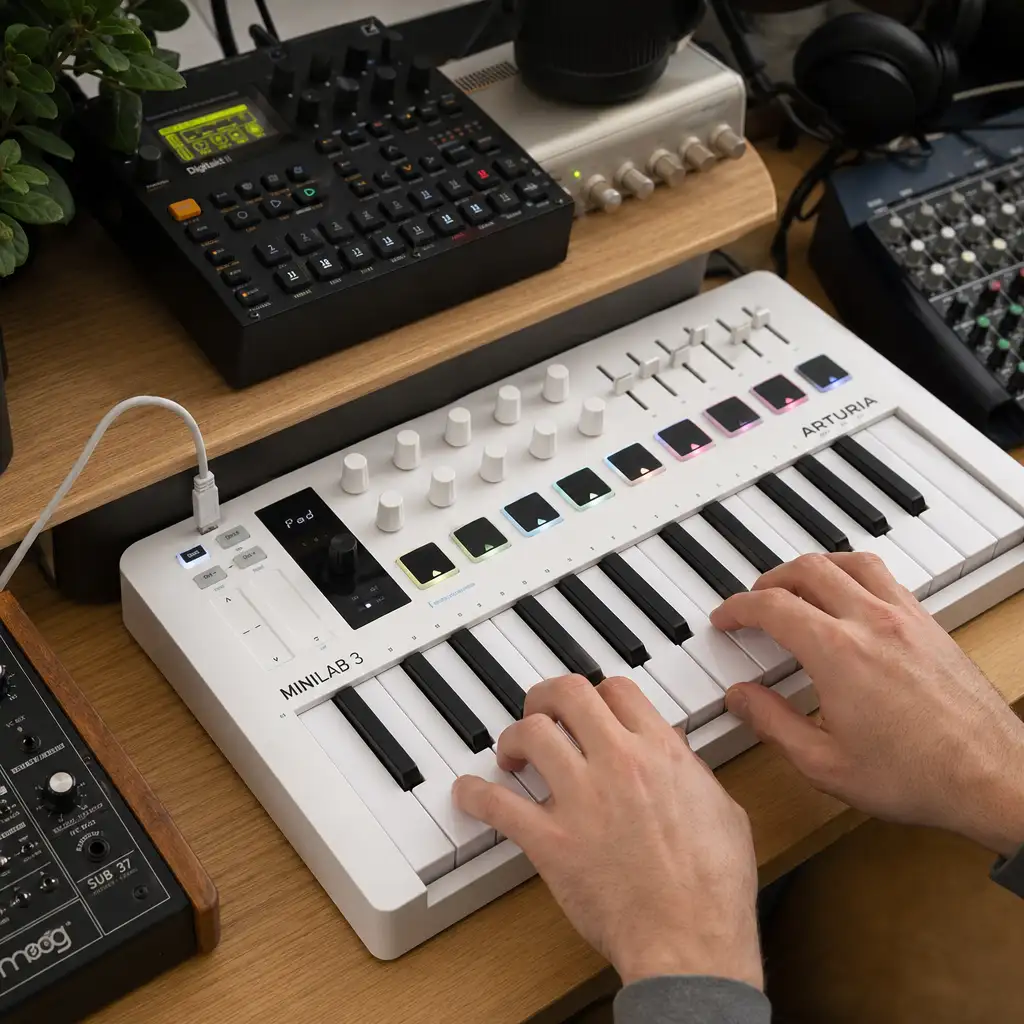 Arturia MiniLab 37:149 美元、37 键,便携 MIDI 控制器的尺寸取舍变了