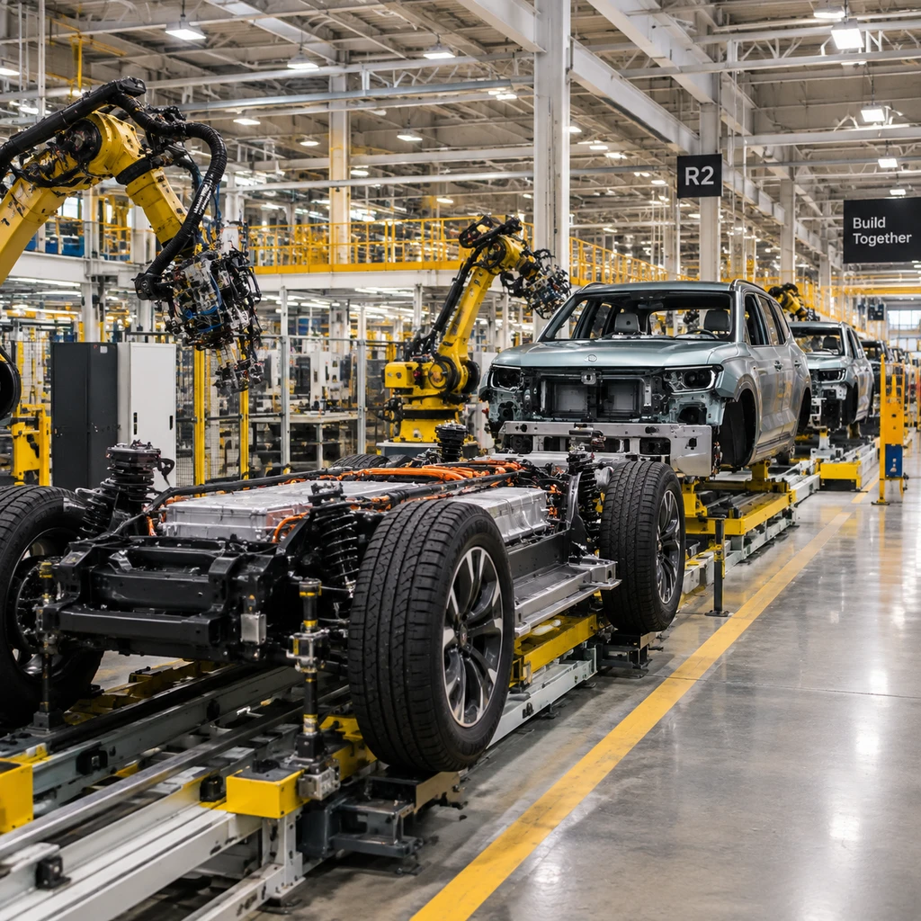 Rivian R2 宣布减碳 50% 背后:全尺寸巨兽下放的物理算术