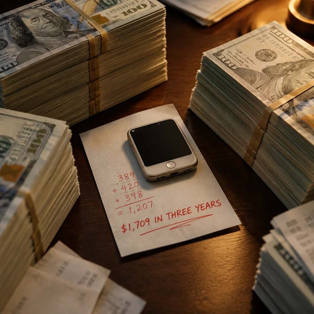 强制绑定的独立副号月租,让三年累计最高支出达 1709 美元(示意图)