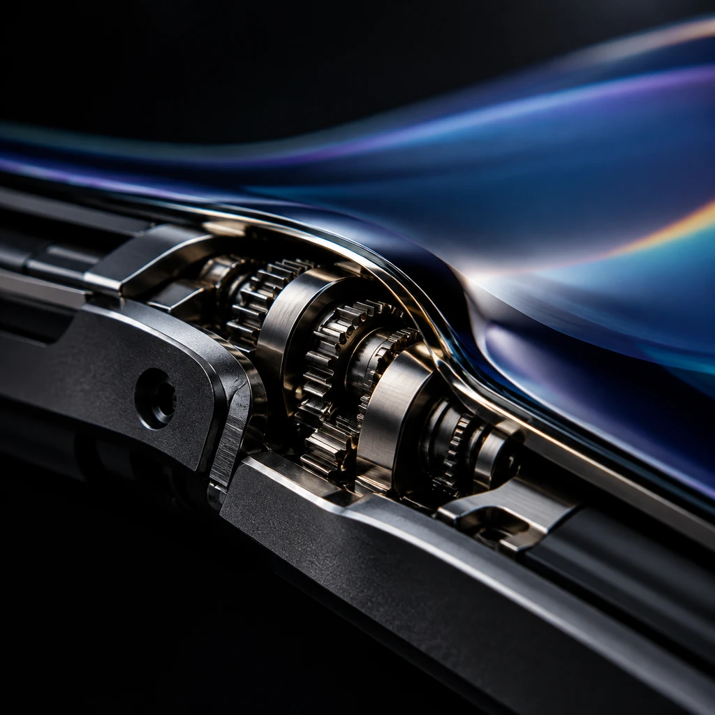 折叠屏最难攻克的铰链机械阻尼与内屏折痕过渡区