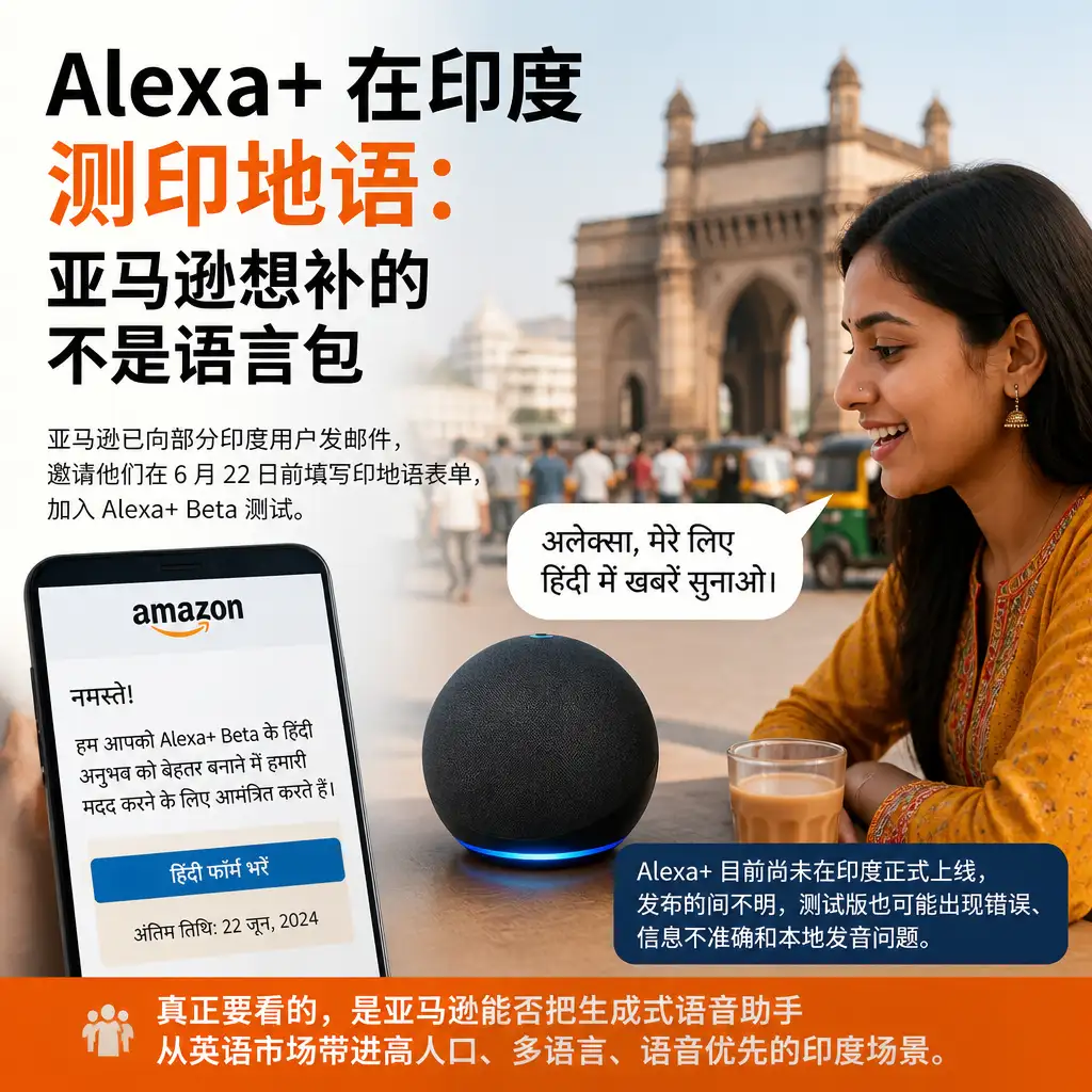 Alexa+ 在印度测印地语:亚马逊想补的不是语言包