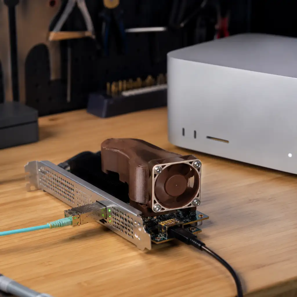 花200美元给Mac Studio硬装25G网口,实测只比自带10G快一点点