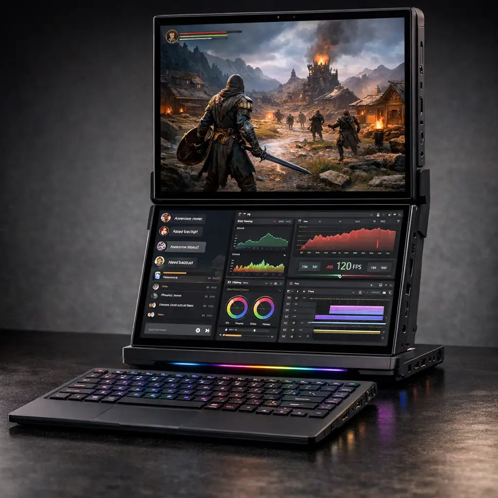 华硕 ROG Zephyrus Duo 2026:5500 美元双屏旗舰,买的是形态不是帧率
