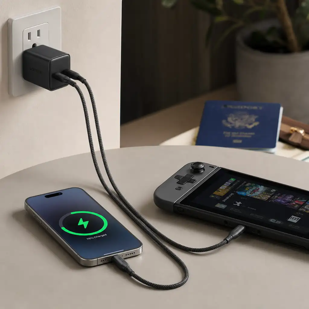 Anker 15 美元二合一 USB-C 线降价:小配件,解决的是多设备充电乱局