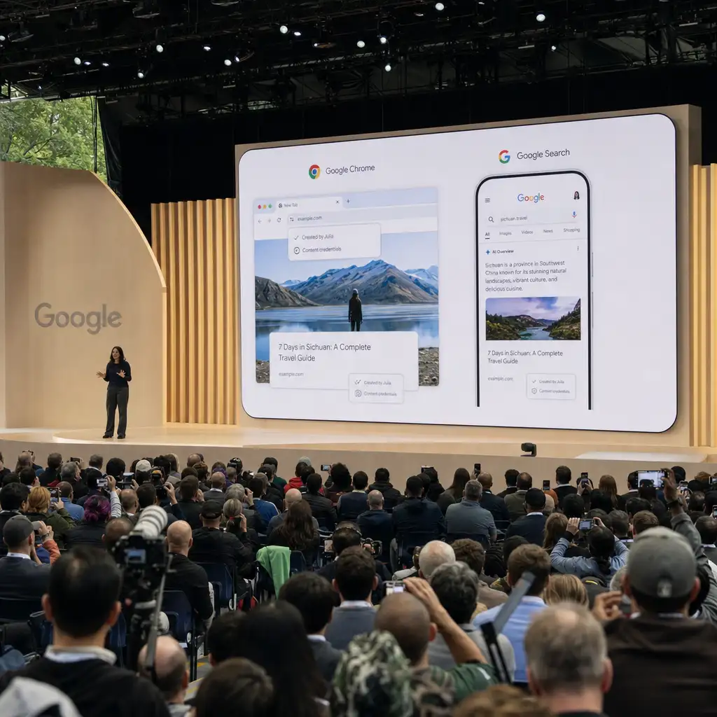 Google把AI内容验证带进Chrome和搜索:标记系统开始面对普通用户