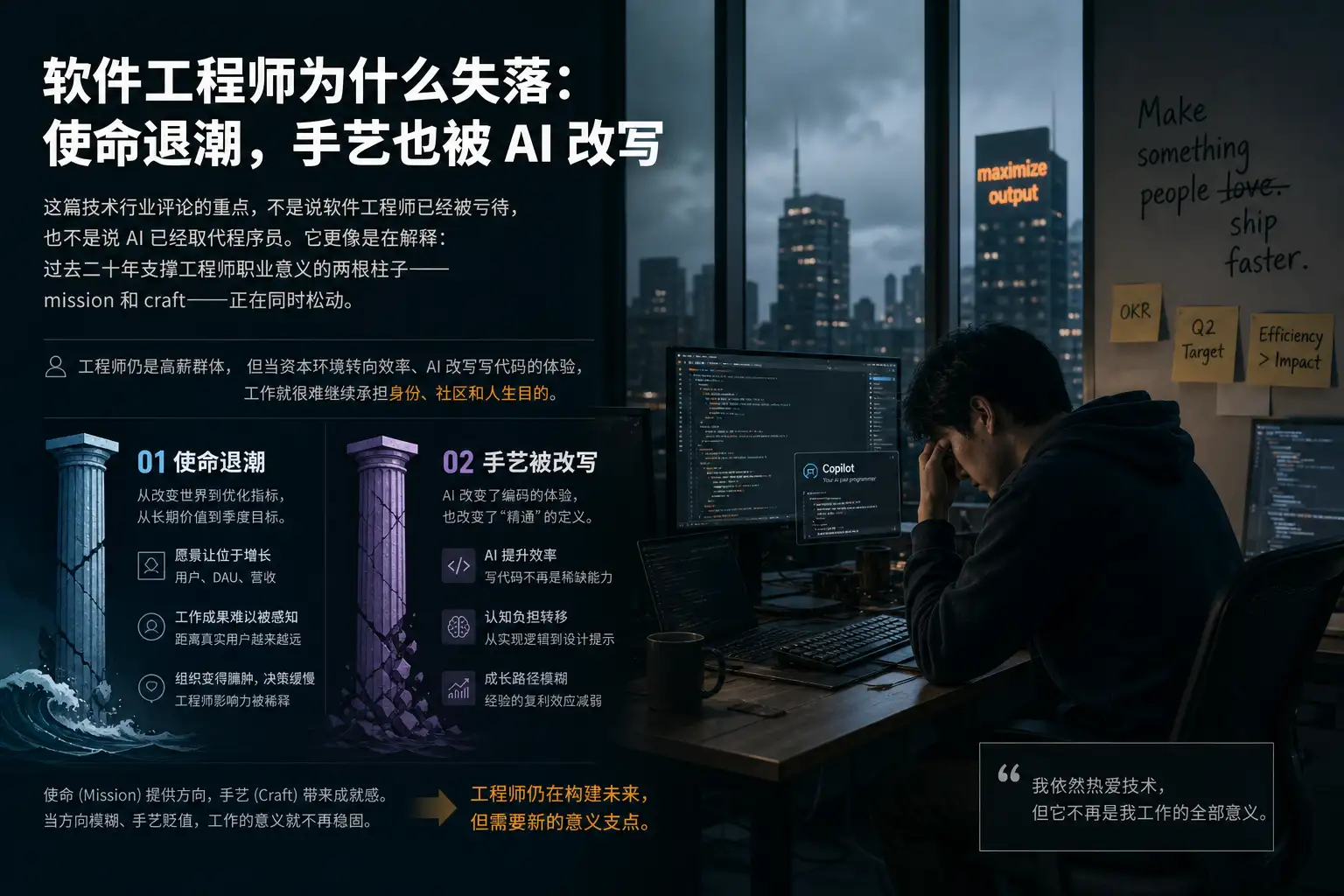 软件工程师为什么失落:使命退潮,手艺也被 AI 改写