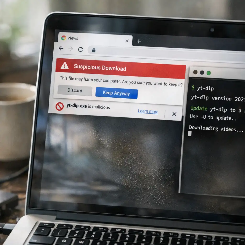 Chrome把yt-dlp拦下来了:一句“可疑下载”,暴露了浏览器安全权力的边界